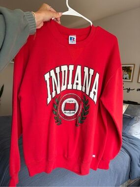 Russell Athletic Red Indiana Crewneck Sweatshirt